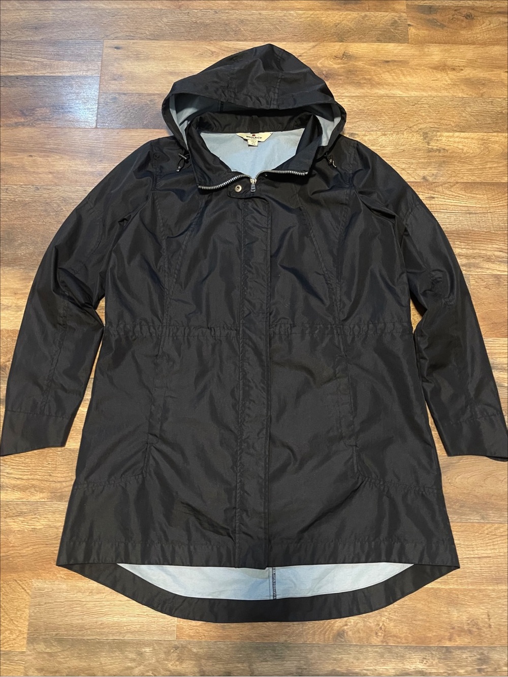 Woolrich | Black Lightweight Hooded Raincoat